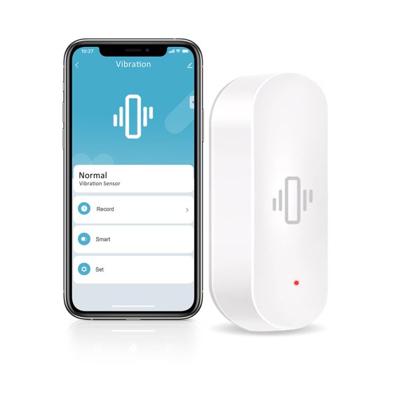 WiFi Vibration Sensor Smart Home Security Device with Real-Time Notifications Adjustable Sensitivity