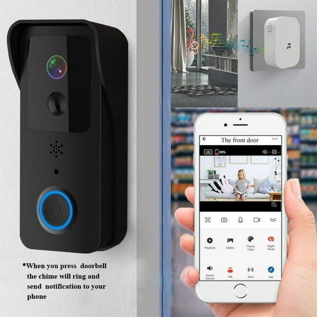 WiFi Video Doorbell , 5G Dual Frequency Smart Camera, Home Security ...