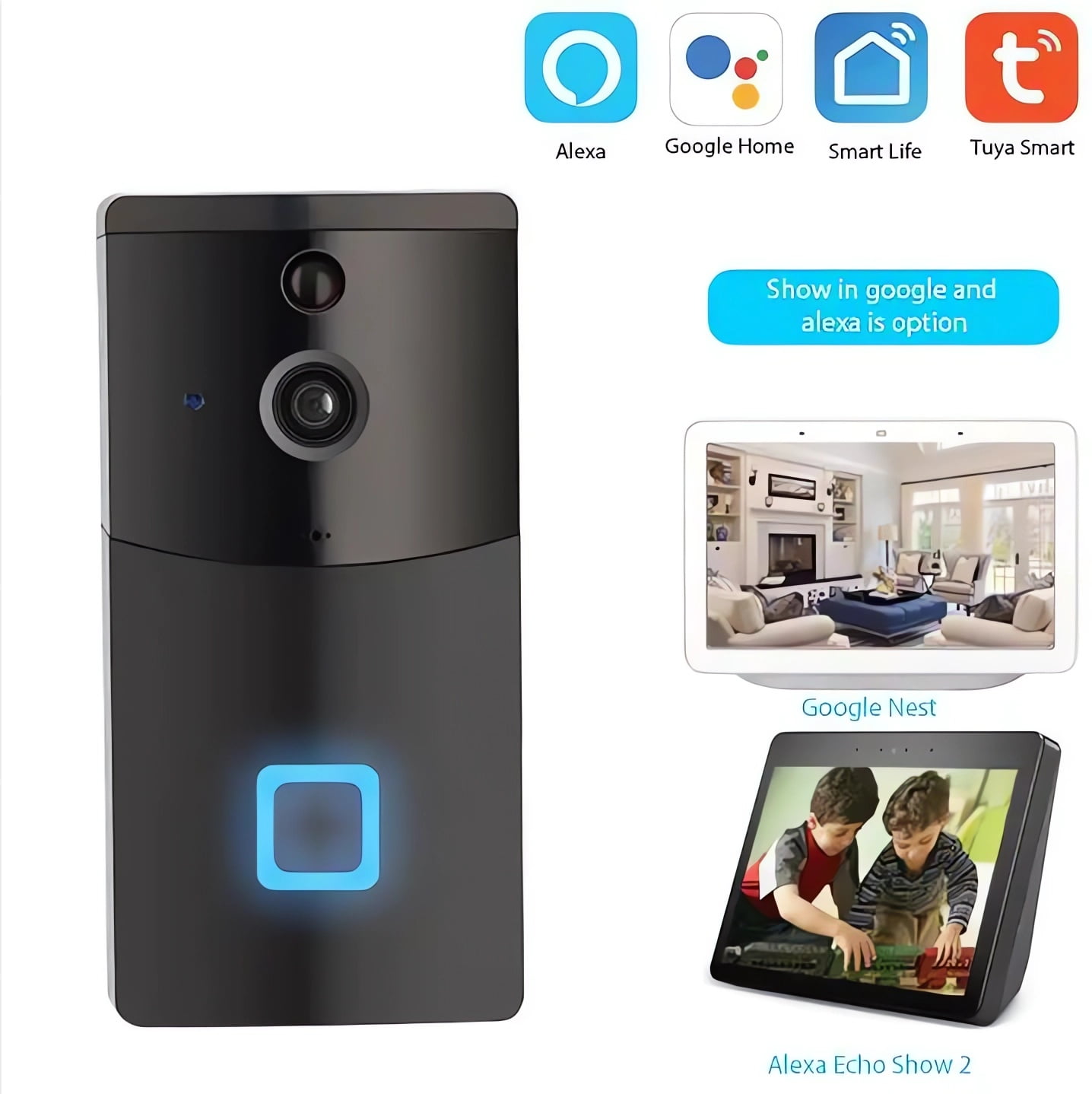 WiFi Video Doorbell Chime ,Smart Doorbell Camera, IP65 Waterproof Full