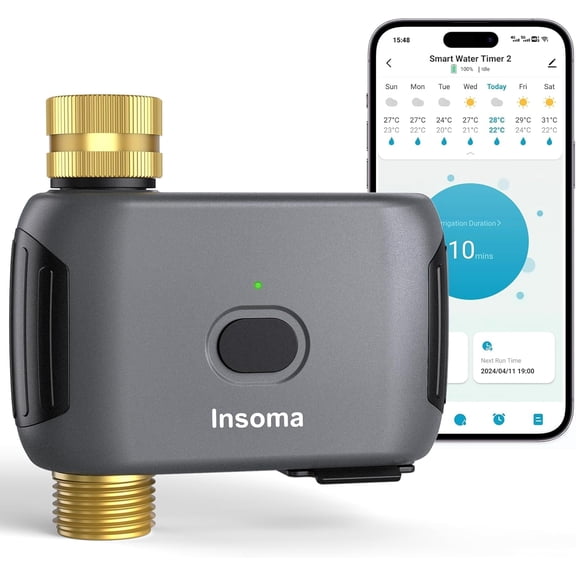 WiFi Water Timer for Garden Hose, Smart Sprinkler Timer, APP Remote Control WiFi Hose Timers, Voice Control with Alexa, Rain Delay and Manual Mode for Yard Lawn Watering