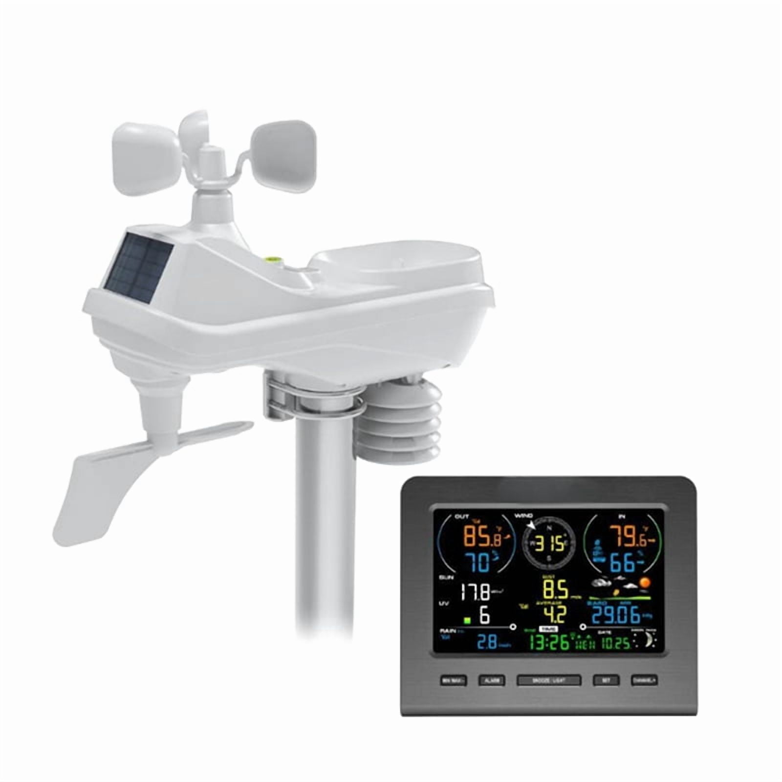 WiFi Weather Station with Remote Monitoring Indoor Outdoor Temperature Humidity Light Index Forecast US Plug
