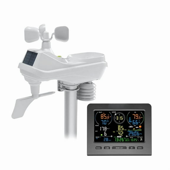 WiFi Weather Station with Remote Monitoring Indoor Outdoor Temperature Humidity Light Index Forecast US Plug