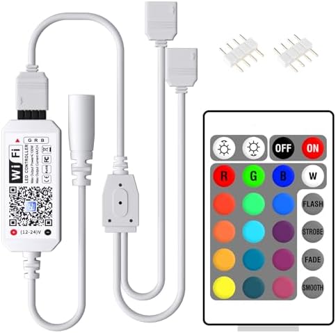 WiFi Wireless Smart LED Controller with 24 Keys Remote for RGB LED ...