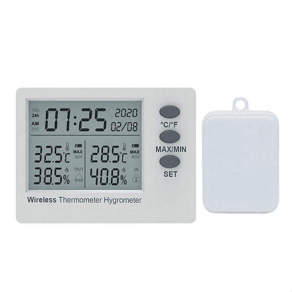 WiFi Wireless Thermometer Hygrometer Indoor Outdoor Digital Temperature Humidity Meter Large Screen Electronic Time