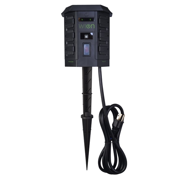 WiOn 50056 Smart Yard Stake, Black, No Hub Required