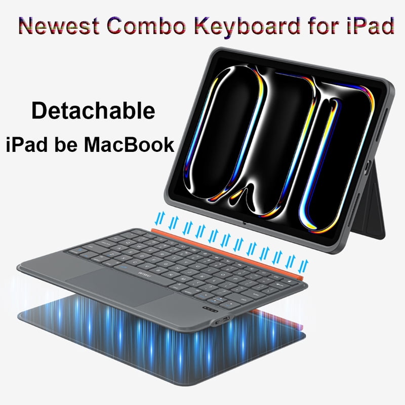 WiWU Bluetooth Keyboard for iPad Air 13 11 2024 Detachable Keyboards with Lightweight Wireless Keyboard for iPad Pro 13 12.9