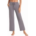 thumbnail image 1 of WiWi Pajama Pants for Women Casual Sweatpants Soft Stretchy Bottoms Viscose from Bamboo Drawstring Sleep Pant S-XXL, Purplish Grey, X-Large, 1 of 1
