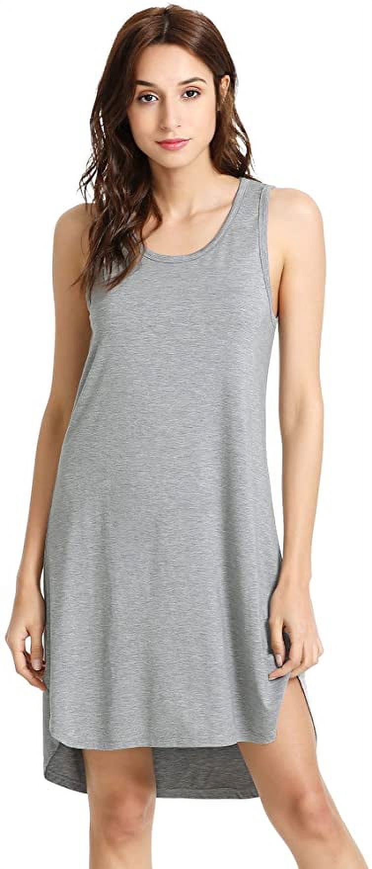 WiWi Women’s Bamboo Viscose Nightgown – Full Slip Chemise, Adjustable Straps, V-Neck, Lightweight Lounge Dress, S-4X