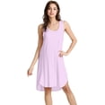 thumbnail image 1 of WiWi Women's Bamboo Nightgowns Knit Sleeveless Sleepshirt Lightweight Sleepwear, Light Purple, Large, 1 of 5