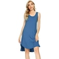 thumbnail image 1 of WiWi Women's Bamboo Nightgowns Knit Sleeveless Sleepshirt Lightweight Sleepwear, Prussian Blue, Large, 1 of 5
