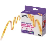WiZ 13FT RGB Wi-Fi LED شريط الضوء الذكي لتغيير اللون - يتصل بشبكة Wi-Fi الحالية 2.4 جيجاهرتز - تحكم باستخدام تطبيق Wiz Connected - يعمل مع Google Home, اختصارات اليكسا وسيري - لا يوجد مركز مطلوب