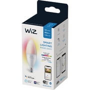 مصباح شمعة WiZ 40W B12، مجموعة من 6 مصابيح ذكية، مصابيح LED داخلية E12 متغيرة اللون، متصل بشبكة Wi-Fi، التحكم بالصوت، التطبيق، التنشيط بالحركة، متوافق مع المادة