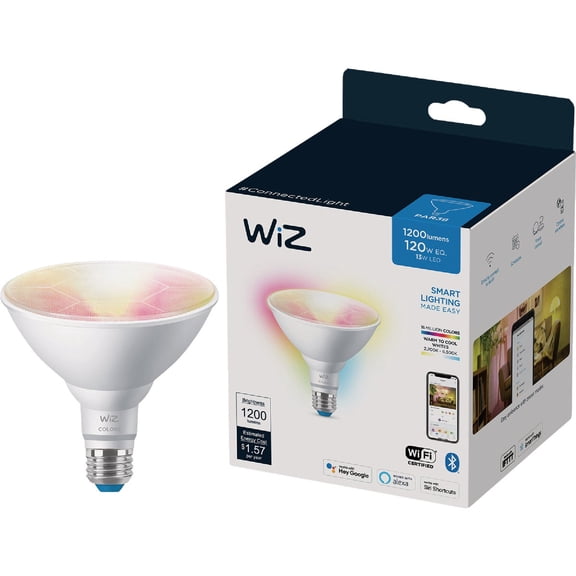 WiZ Connected 120W PAR38 Color LED Smart Bulb - Pack of 6 - E26 - Indoor/Outdoor - Connects to Wi-Fi - Control with Voice or App - Works with Google Home, Alexa & Siri
