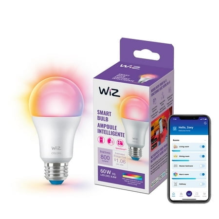 WiZ Connected 60W A19 LED Smart Light Bulbs - Connects to Your Wi-Fi - E26 Smart