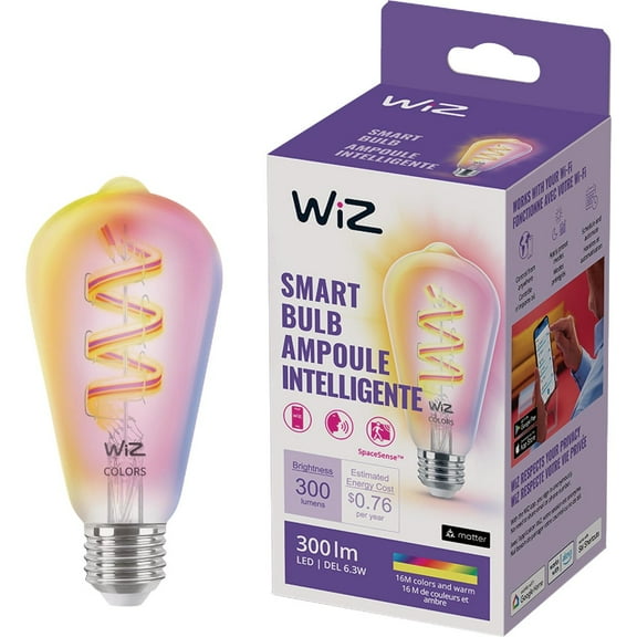 WiZ Connected Color Filament LED Smart Bulb ST19 - 300 Lumen, Indoor - 1 Pack