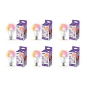 WiZ Connected LED 60-Watt A19 General Purpose Light Bulb, Frosted, Color and Tunable White, Dimmable, E26 Medium Base 6-Pack