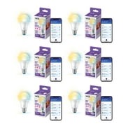 WiZ Connected LED 60-Watt A19 General Purpose Light Bulb, Frosted, Tunable White, Dimmable, E26 Medium Base 6-Pack