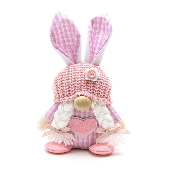 Wibacker 1 Pack Easter Faceless Bunny Gnome Rabbit Doll Handmade Reusable Home Decro Kids DIY Ornaments Easter Gifts