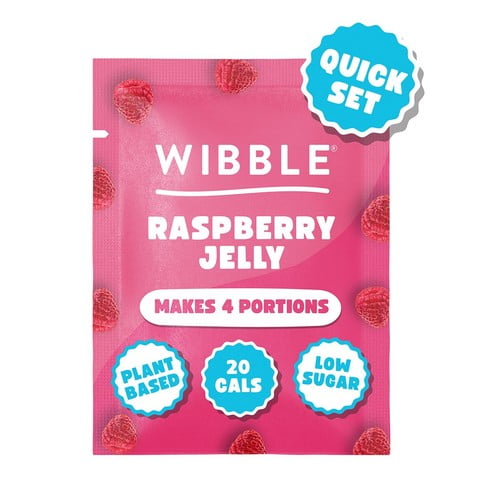 Wibble Plant-based Raspberry Jelly Crystals 57g, British Import (Pack of 3)
