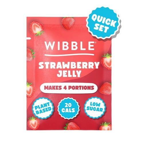 Wibble Plant-based Strawberry Jelly Crystals 57g, British Import (Pack of 3)