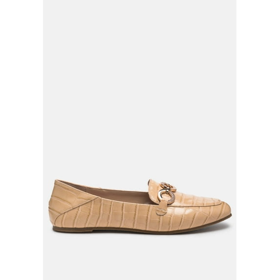 Wibele Croc Textured Metal Show Detail Loafers