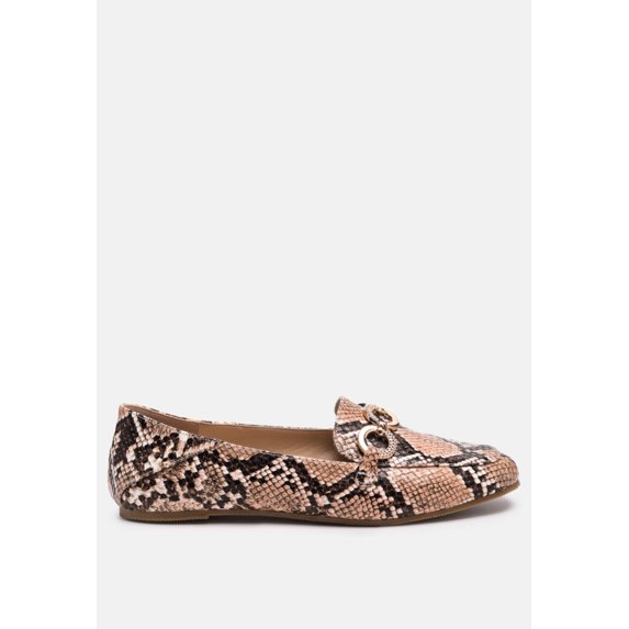 Wibele Croc Textured Metal Show Detail Loafers
