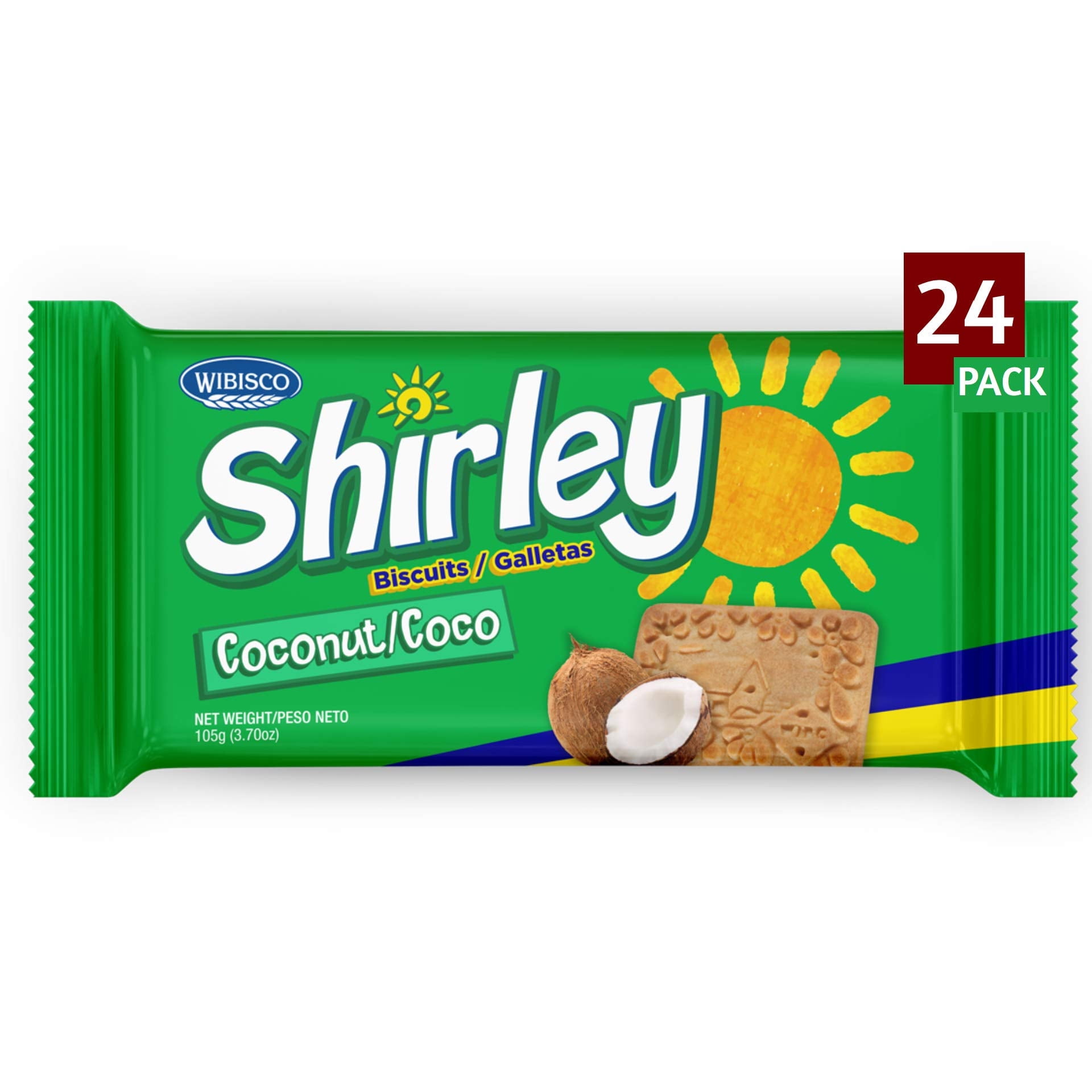 Wibisco Shirley Biscuits, Coconut, KEF16 3.7, Coconut 3.7 Ounce (Pack of 24)