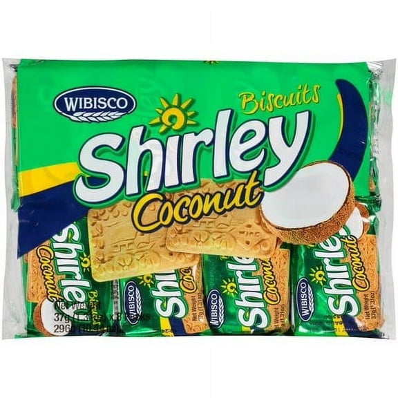 Wibisco Shirley Coconut Biscuits 1.31oz (8 Count)  Jamaican Sweet Biscuits  Classic Caribbean Snack