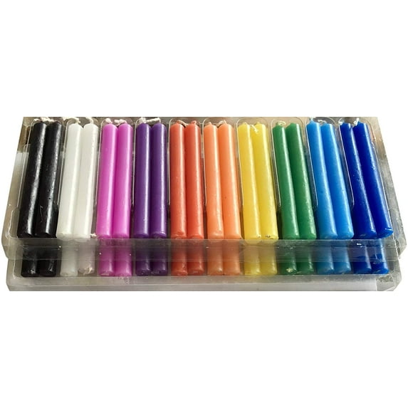 Wicca Candles 20 Pcs , Assorted Colors, Casting Spells, Rituals, Healing, Magical Work, and Wax Play Candles