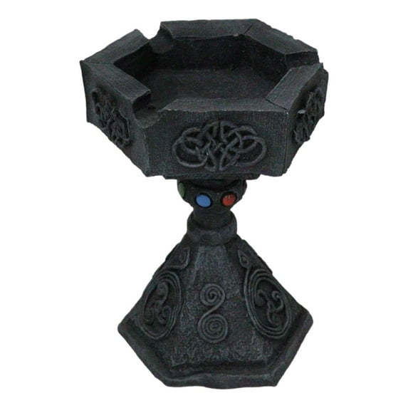 Wicca Celtic Knotwork Dark Art Hexagon Ashtray Or Votive Candle Holder Stand