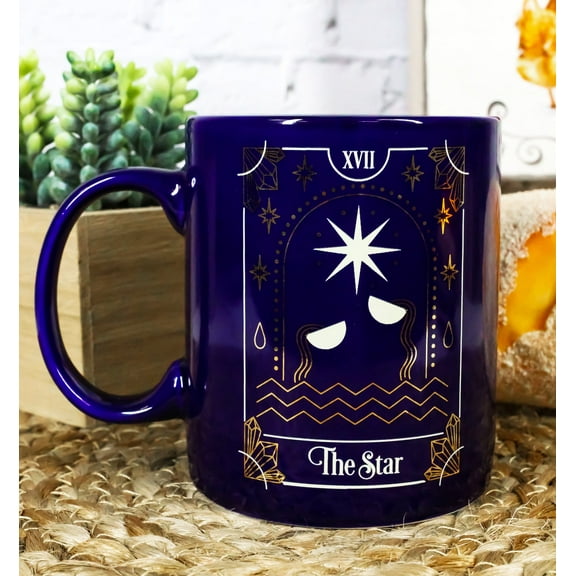 Wicca Fortune Teller Psychic Tarot Cards The Star Ceramic Tea Coffee Mug Cup