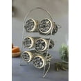 thumbnail image 1 of Wicca Kitchen Witch Alchemy Apothecary Jar Spice Metal Rack With 6 Glass Jars, 1 of 10