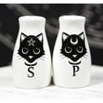 thumbnail image 1 of Wicca Magic Sacred Cats Pentacle Crescent Moon Ceramic Salt n Pepper Shakers Set, 1 of 6