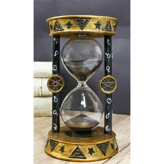 Wicca Metaphysical Sacred Symbols Astrology Zodiac Invertible Glass Sand Timer