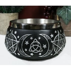 Wicca Metaphysical Triple Moon Celtic Triquetra Symbol Smudging Smudge Bowl