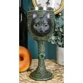 thumbnail image 1 of Wicca Mystical Witching Hour Black Cat Wine Goblet 7oz Cats Celtic Chalice Cup, 1 of 8