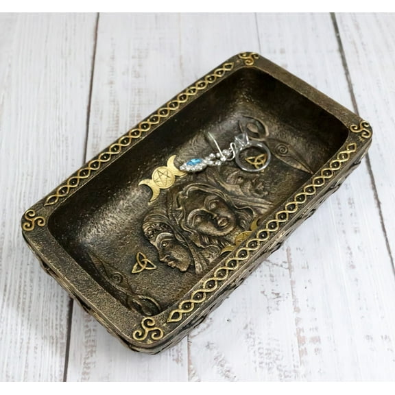 Wicca Phases Of The Moon Triple Spiral Goddess Mother Maiden Crone Dish Tray