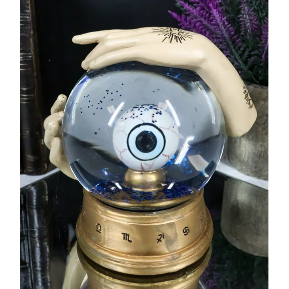 Wicca Psychic All Seeing Eye of Providence With Chirology Hand Palms Water Globe