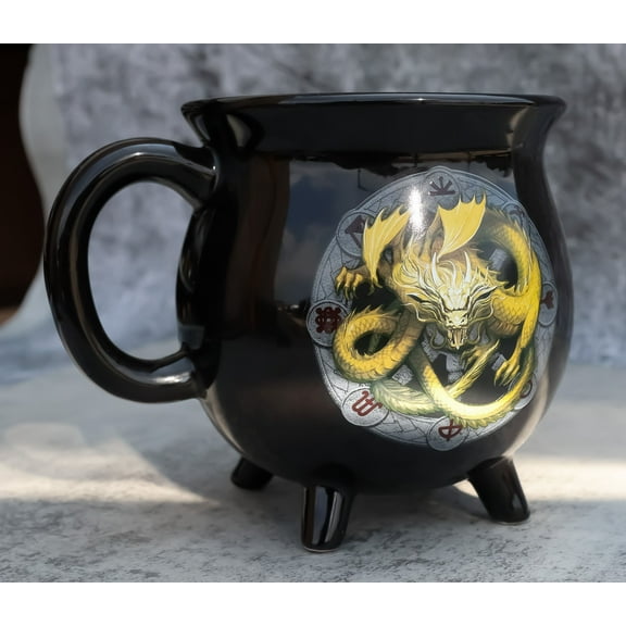 Wicca Sabbats Wheel of The Year Imbolc Dragon Heat Color Changing Cauldron Mug