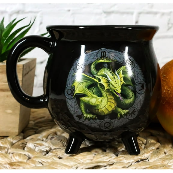 Wicca Sabbats Wheel of The Year Mabon Dragon Heat Color Changing Cauldron Mug