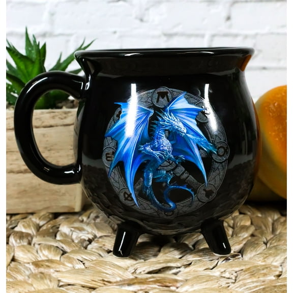 Wicca Sabbats Wheel of The Year Yule Dragon Heat Color Changing Cauldron Mug