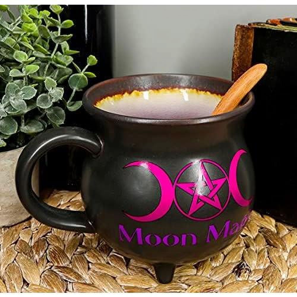 Wicca Sacred Witch Magick Triple Moon Magic Reduction Fired Porcelain ...