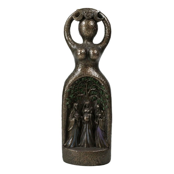 Wicca Spiral Triple Moon Goddess Mother Maiden Crone Tree Of Life Figurine