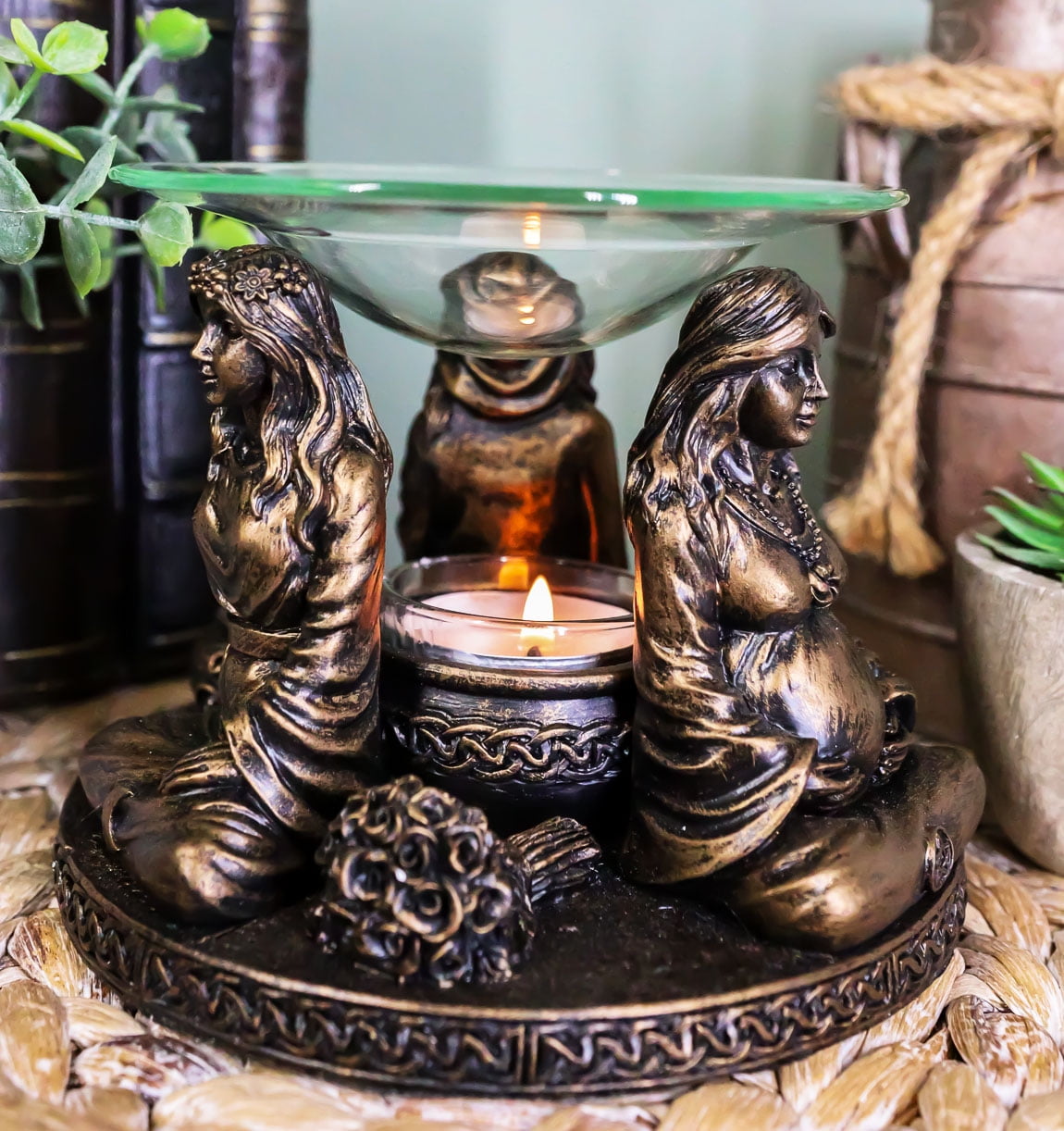 Wicca Triple Goddess Maiden Mother Crone Votive Holder Aroma Oil