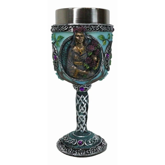 Wicca Triple Moon Goddess Maiden Mother Crone Witchcraft Wine Goblet Chalice 5oz