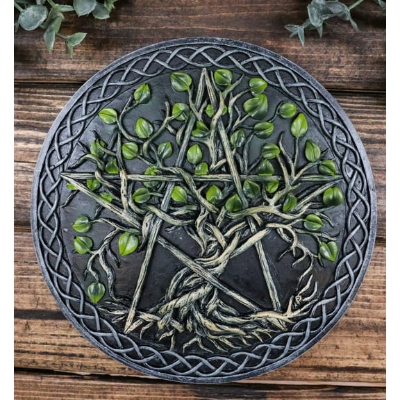 Wicca Twisted Vine Branches Tree of Life Pentagram Star Decorative Wall Plaque