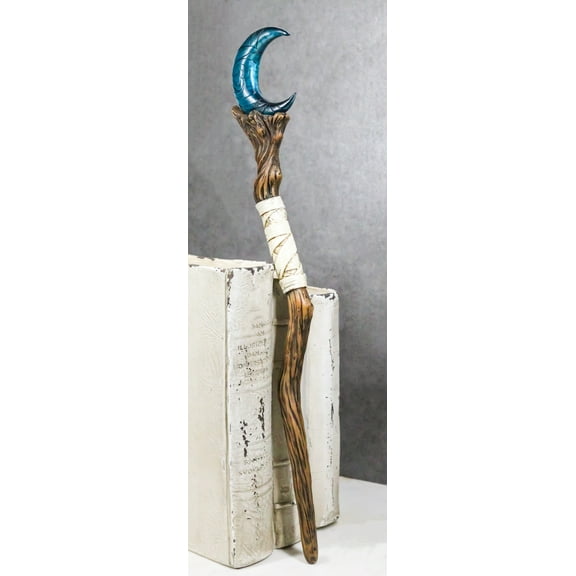 Wicca Witchcraft Sorcerers Fantasy Crescent Moon Dendritic Branch Magic Wand