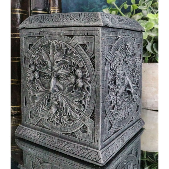 Wiccan Celtic Greenman Four Seasons Spring Summer Fall Winter Decorative Box