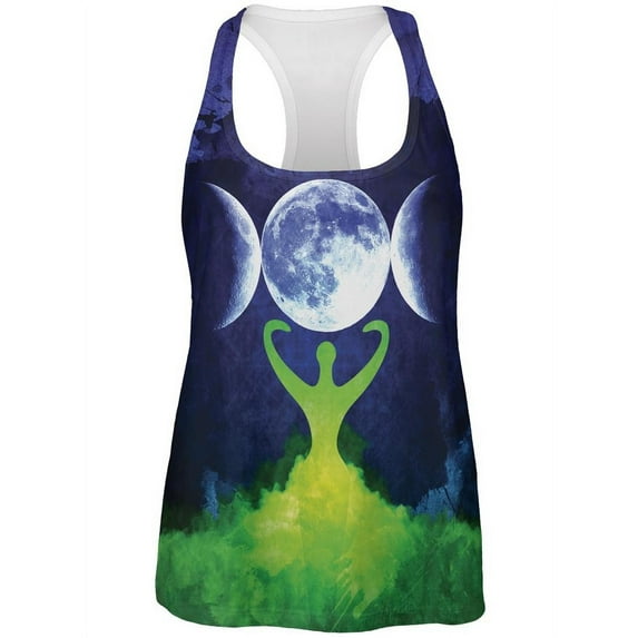 Wiccan Moon Goddess Mother Earth Symbol All Over Womens Work Out Tank Top Multi 2XL