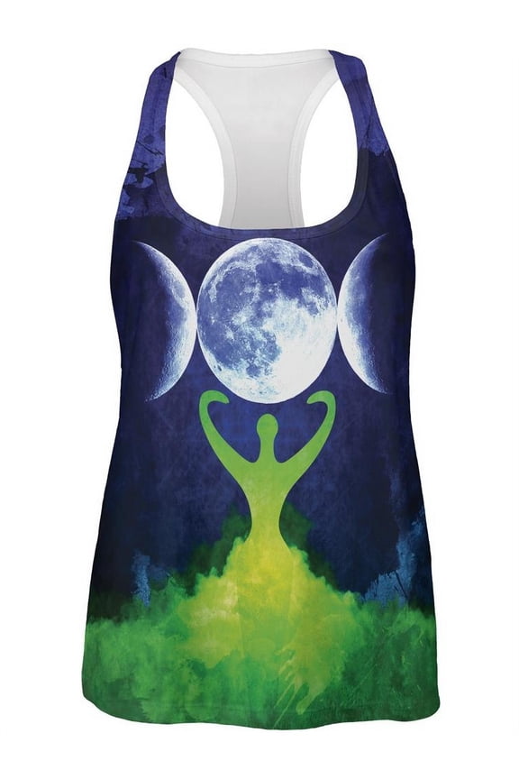 Wiccan Moon Goddess Mother Earth Symbol All Over Womens Work Out Tank Top Multi 2XL